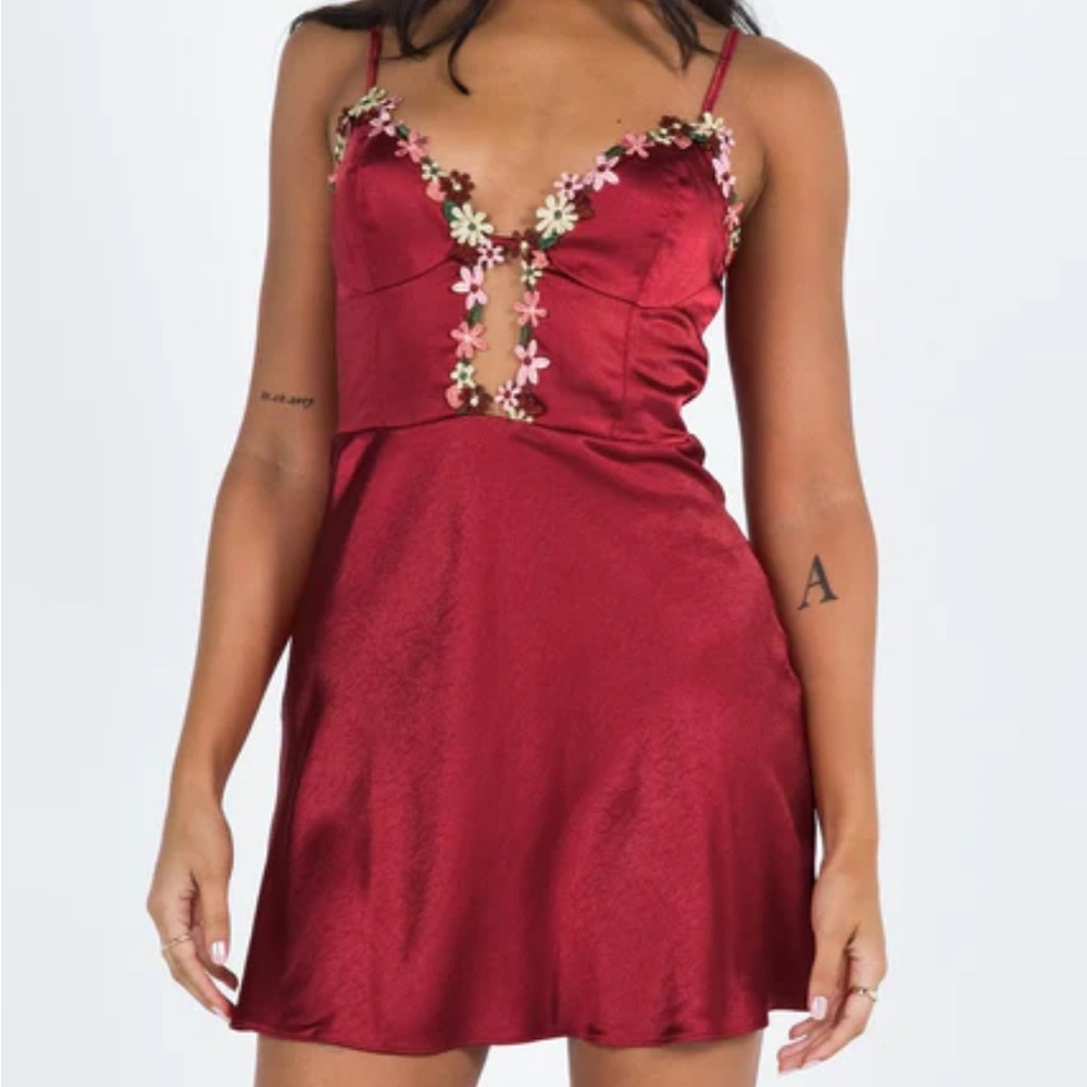 NWOT Princess Polly Tamal Mini Dress Burgundy